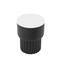 18.75" Black Metal Ribbed Side End Accent Table with White Marble Tabletop